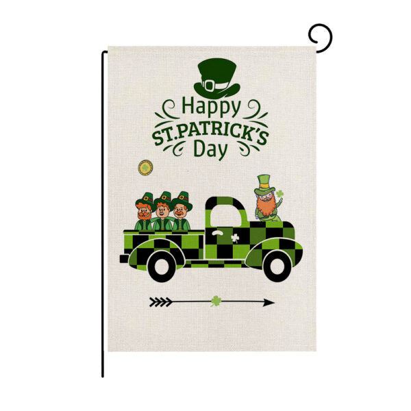 Wholesale Green St. Patrick's Day Linen Garden Flag