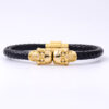 23272743298_672528256 Wholesale men's cowhide punk style skull head Bracelet