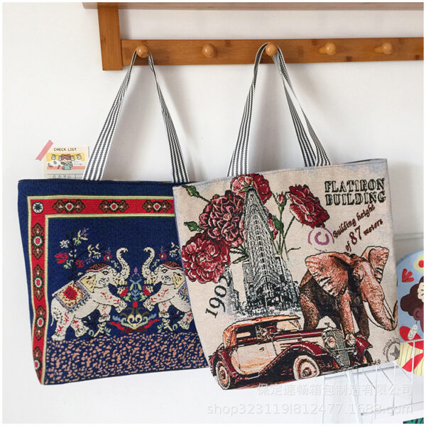 Wholesale Vintage Embroidery Knitted Bag Canvas Bag