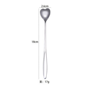 silver heart-shaped ice scoop (long)