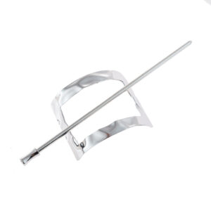 Rectangular, silver concavo-convex