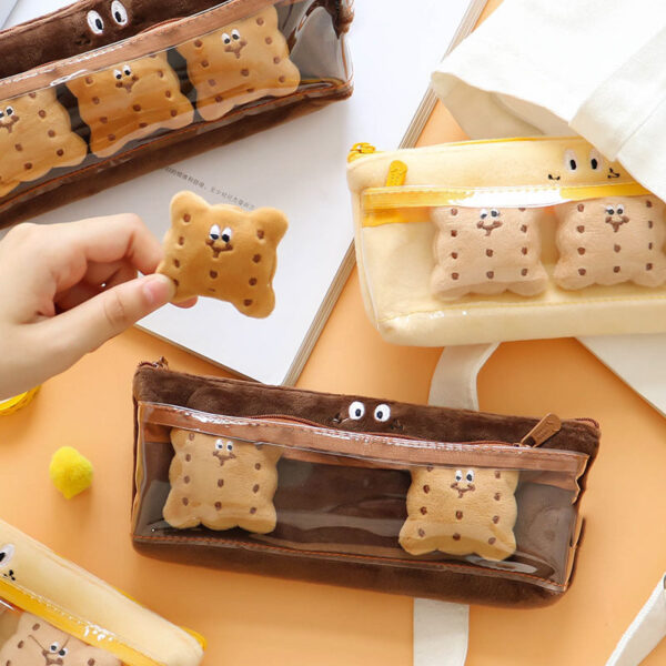 23329232579_2093710960 Wholesale Double Layer Snack Sandwich Cookies Plush Pencil Bag