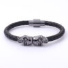 23358496712_672528256-1 Wholesale men's cowhide punk style skull head Bracelet