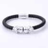 23358502549_672528256 Wholesale men's cowhide punk style skull head Bracelet