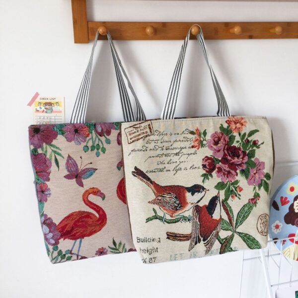 Wholesale Ethnic Style Canvas Shopping Bag