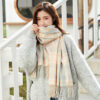 Wholesale New Thickened Polyester Imitation Wool Winter Plaid Scarf