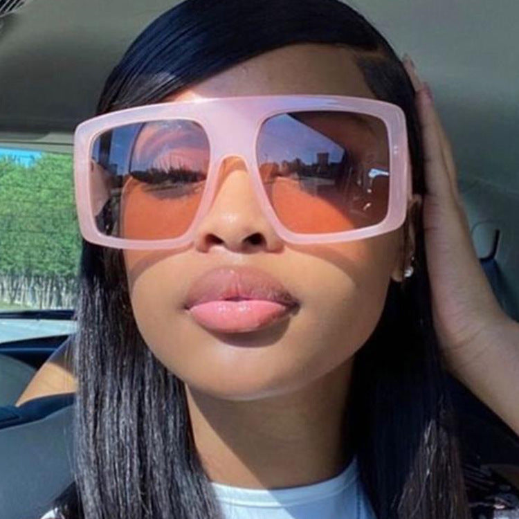 Wholesale Large Frame Square Beach PC Sunglasses