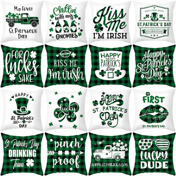 23473405921_1484136093 Wholesale of Green St. Patrick's Day Peach Skin Velvet Printed Pillow Covers