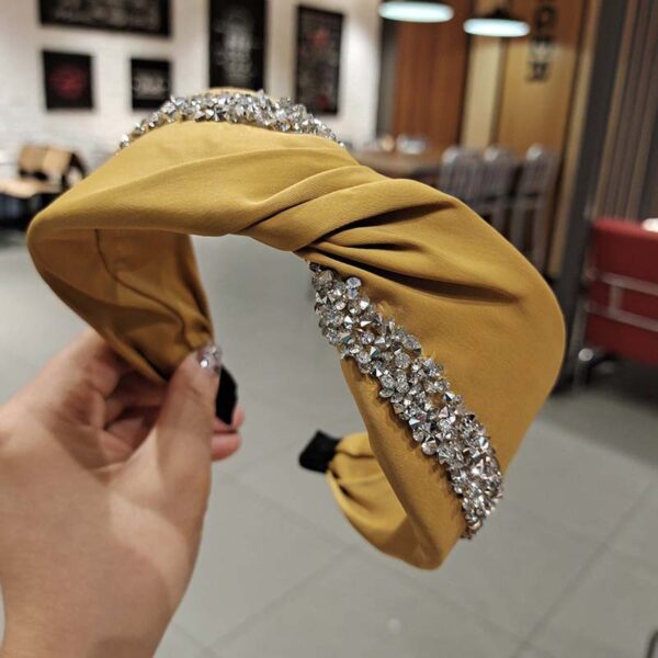 23475327892_406195816 Wholesale Simple Diamond Strip Wrapped Solid Color Fabric Wide Edge Hair Hoop