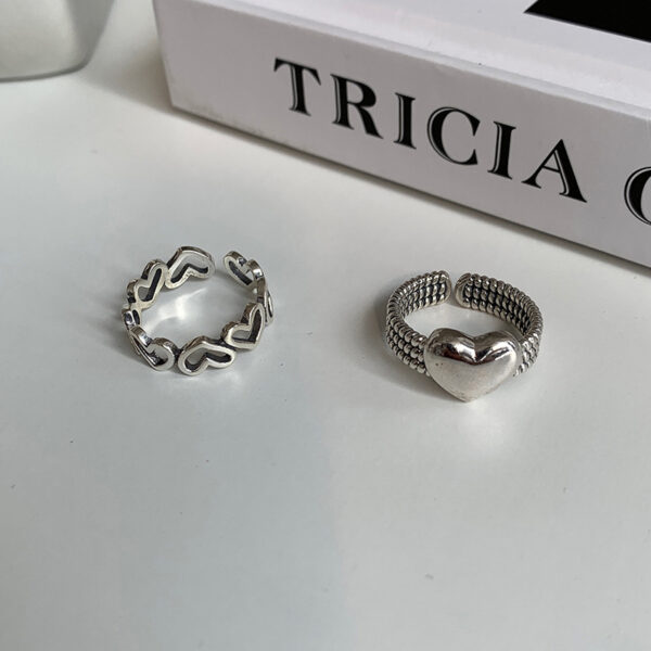 Wholesale Vintage Heart Hollow Silver Rings