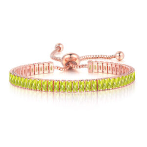 Rose Gold + rectangular Yellowstone 2.5*5mm