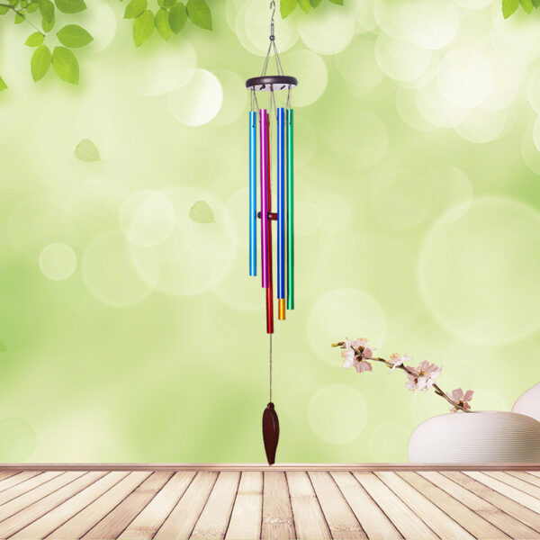 Wholesale Pine Six-color Aluminum Tube Wind Chime Hanging Decoration