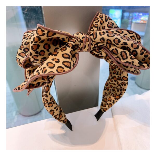 Wholesale Vintage Leopard Print Multi-layer Bow Headband