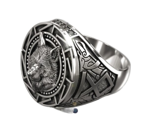 Wholesale Alloy Viking Wolf Head Ring for Men