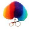 23646439894-2 Wholesale Peach Heart Rainbow Imitation Rabbit Fur Keychain