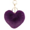 Wholesale Cute Heart Shaped Fur Ball Pom Pom Keychains