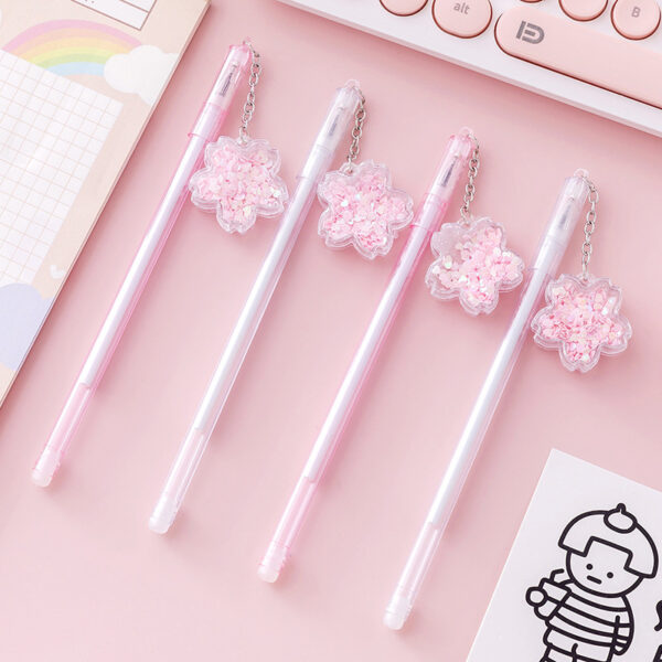 Wholesale Plastic Pink Flower Pendant Water Pen