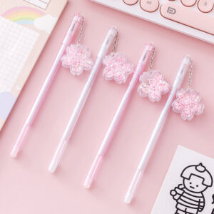 Wholesale Plastic Pink Flower Pendant Water Pen