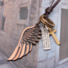 2391470203_1951107721 Wholesale Angel Wings Genuine Leather Necklaces