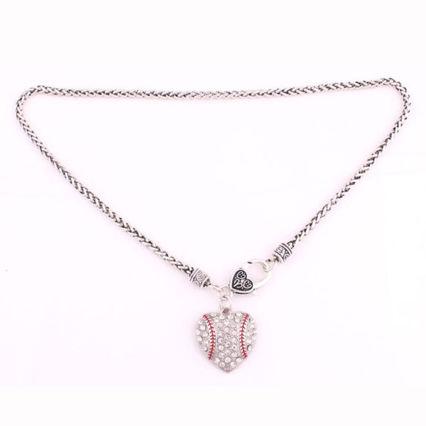 Wholesale Heart Softball Baseball Pendant Alloy Necklaces