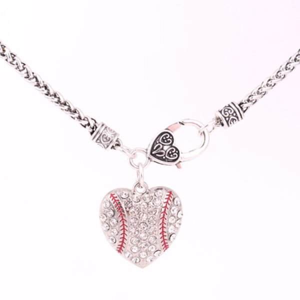 Wholesale Heart Softball Baseball Pendant Alloy Necklaces