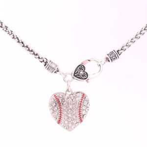 2460235588_1356862309 Wholesale Heart Softball Baseball Pendant Alloy Necklaces