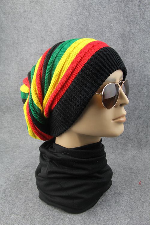 2480019103_95848348 Wholesale Colorful Jamaican Knitted Hip Hop Pleated Hat