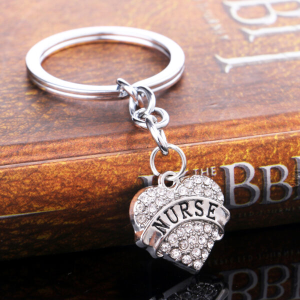 Wholesale Love Alloy Diamond Engraving Key Chain