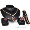 Wholesale Waterdrop Gem Alloy Gold Plated Four-Piece Set Earrings