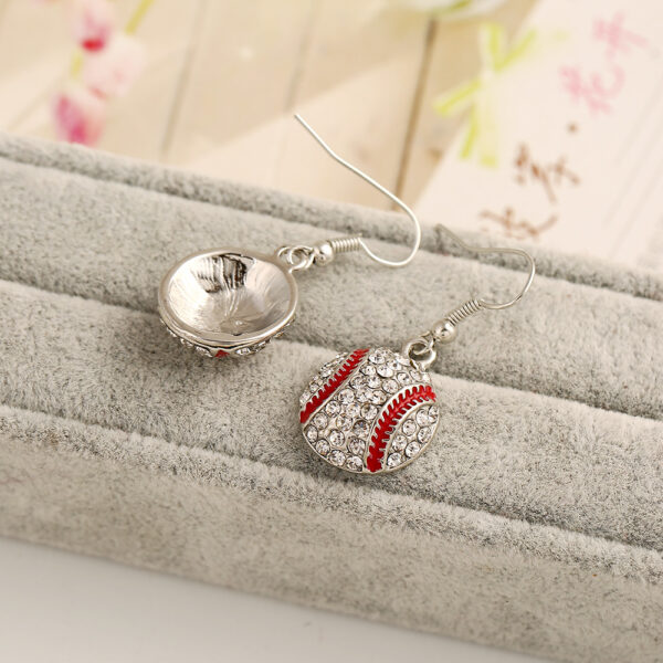 Wholesale Fashion Trendsetter Diamond Studded Baseball Earrings