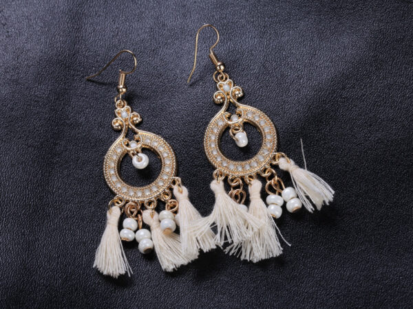 Wholesale Boho Fabric Tassel Earrings
