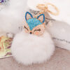 2626301049_949518863 Wholesale Diamond Fox Head Rabbit Hair Hairball Zinc Alloy Keychains