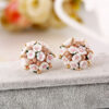 Wholesale Rose Flower Rhinestone Ear Studs