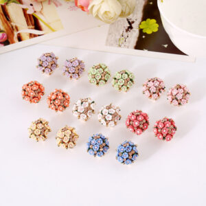 2660399885_1079086986 Wholesale Rose Flower Rhinestone Ear Studs