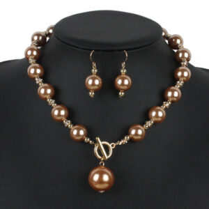 2674801272_192854676 Wholesale Diamond Imitation Pearl Earrings Necklace Jewelry Set