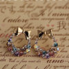 Wholesale Colored Diamonds Bows Alloy Earrings