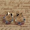 Wholesale Colored Diamonds Bows Alloy Earrings