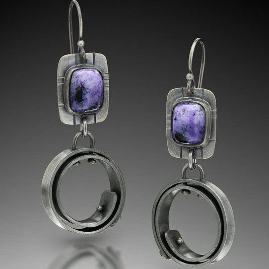 26b7274e885d6c6c0038b9e695092ee8 Wholesale Purple Gemstone Alloy Earrings