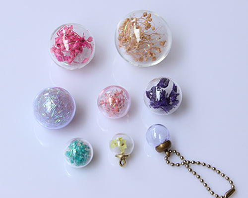 Wholesale Colored Glass Bubble Cover Diy Double Hole Jewelry Accessories Beads