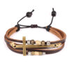 2871638156_113251234 Wholesale Vintage Cross Men's Beaded Leather Bracelet