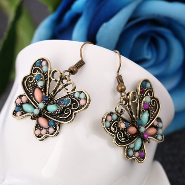 Wholesale Vintage Bohemian Ethnic Style Butterfly Earrings