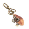 Wholesale Leather Retro Punk Bronze Skull Keychain