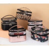 Wholesale PVC Transparent Double-layer Makeup Bag, Multifunctional Portable Waterproof Toiletries Bag, Storage Bag