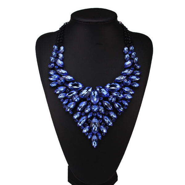 Wholesale Hollow Multi-color Alloy Diamond Necklace