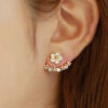 Wholesale small daisy flower rear hanging alloy earrings