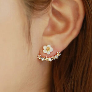 2978874305_917145012 Wholesale small daisy flower rear hanging alloy earrings