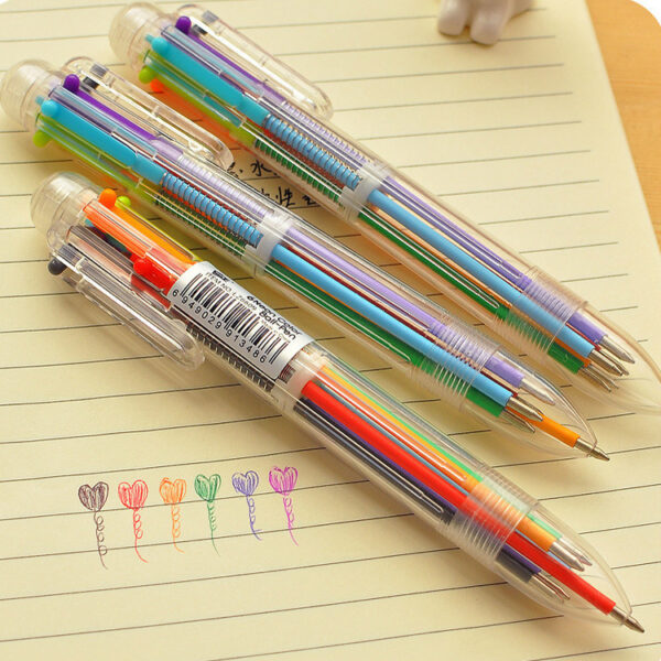 Wholesale Push Plastic Cartoon Multi-color Pens, Ballpoint Pens