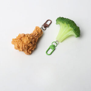 Wholesale Imitation Food Toy Fried Chicken Vegetable Plastic Keychain