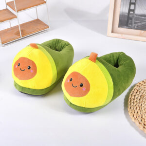 Wholesale Avocado Indoor Warmer Cotton Plush Slippers