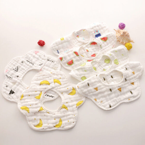 Wholesale 8 Layers Baby Cotton Gauze Bibs OLY-BC-QM004